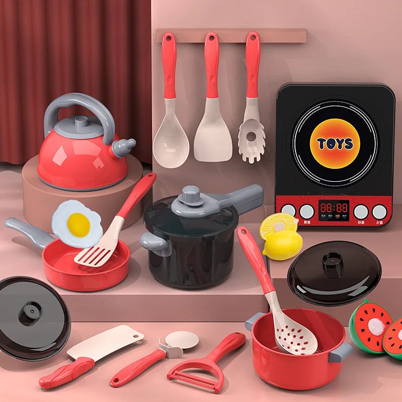 Interactive Musical Kitchen Toy Set with Cutting Tools for Kids Play