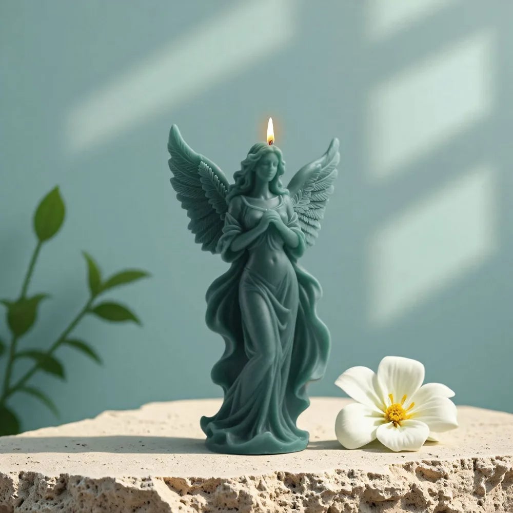 Wings Goddess Angel Silicone Candle Mould - Prayer Sculpture Resin Mold