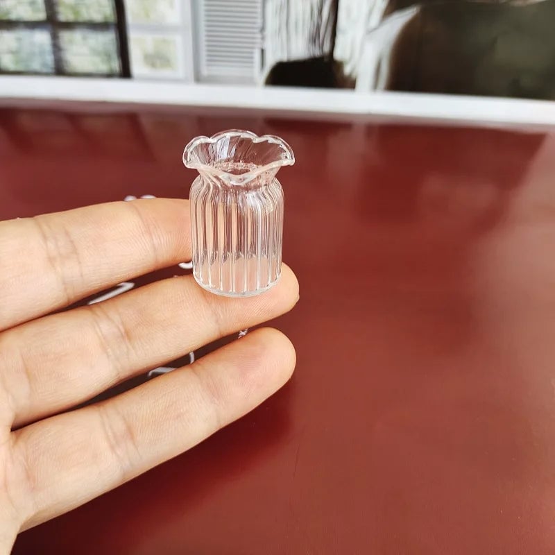 Miniature Glass Vase - Dollhouse Fairy Garden Hydroponic Decor