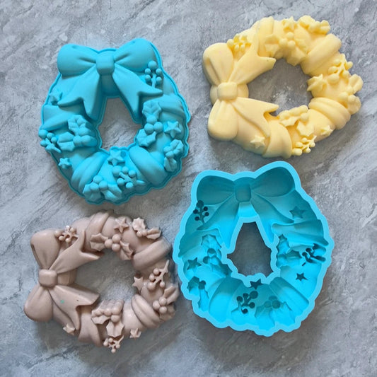 Large Bow & Wreath Silicone Cake Baking Mold - Food Grade Non-Stick