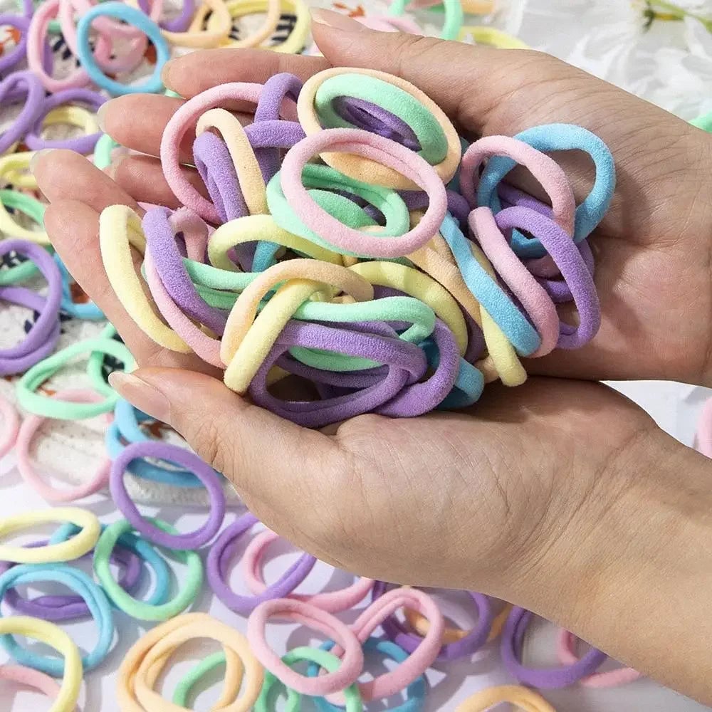 30-200pcs Nylon Hair Bands Set - Basic Ponytail Holders & Ties