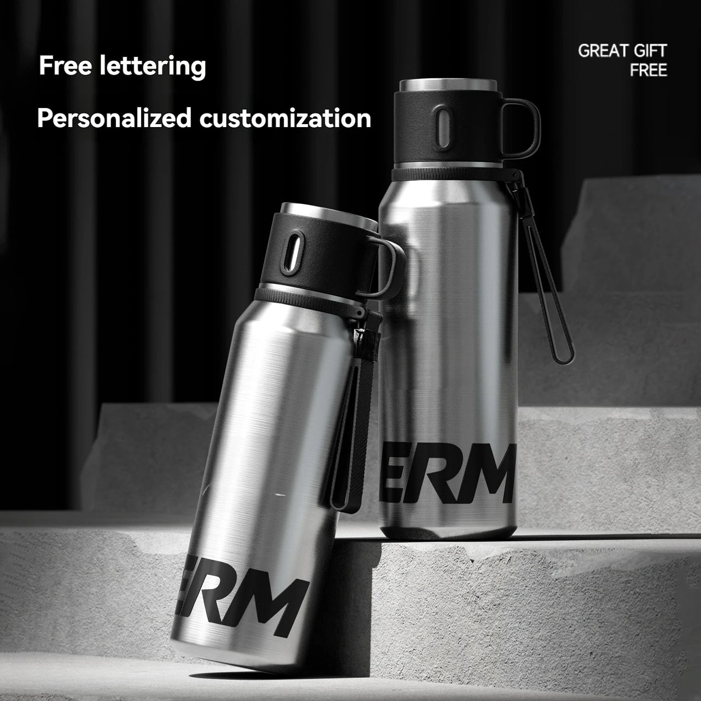 1000ML Vacuum Insulated Stainless Steel Water Bottle Tumbler Flask
