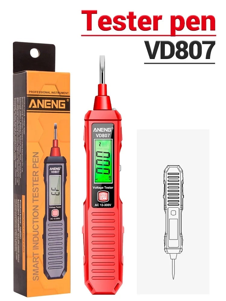ANENG VD807 Non-Contact Voltage Tester 12-300V AC NCV Sensor Pen