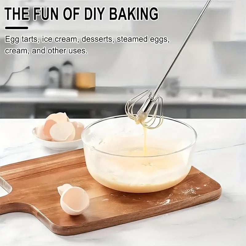 Stainless Steel Semi-Automatic Hand Press Rotary Mixer Kitchen Tool