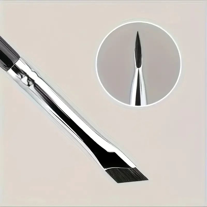Ultra Thin Angled Eyeliner Eyebrow Brush Set - Precision Detail