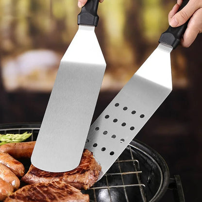 Stainless Steel Kitchen Scraper Spatula for BBQ Burgers & Cooking