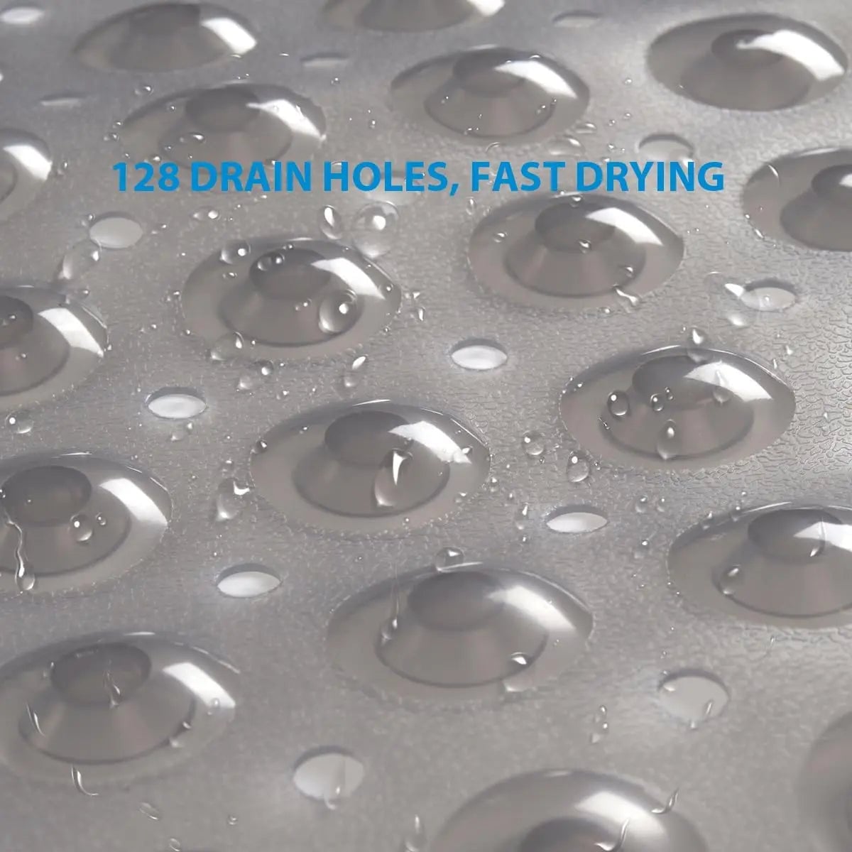 Non-Slip Bathtub Mat 27.6x15in Suction Cups Drain Holes Shower