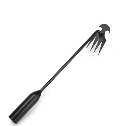 4-Tooth Hand Weeder Tool - Steel Prong Garden Cultivator
