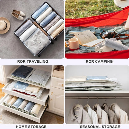 2-Pack Roll Up Compression Bags No Pump Required Travel Storage