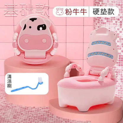 Kids Portable Potty Training Seat - Cartoon Cow Design Toddler Toilet