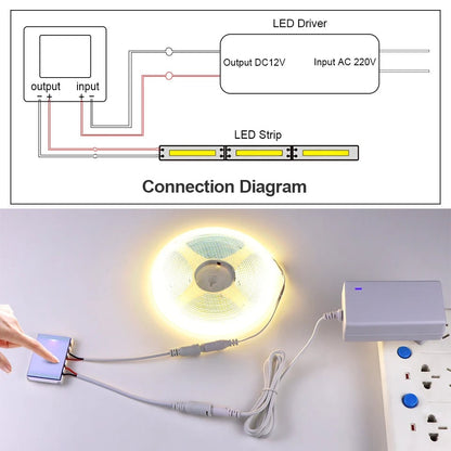 12V LED Vanity Mirror Light Strip Dimmable Touch Sensor Bathroom