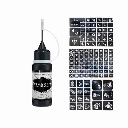 Temporary Tattoo Ink Stickers Freehand Face Body Painting Gel Kit