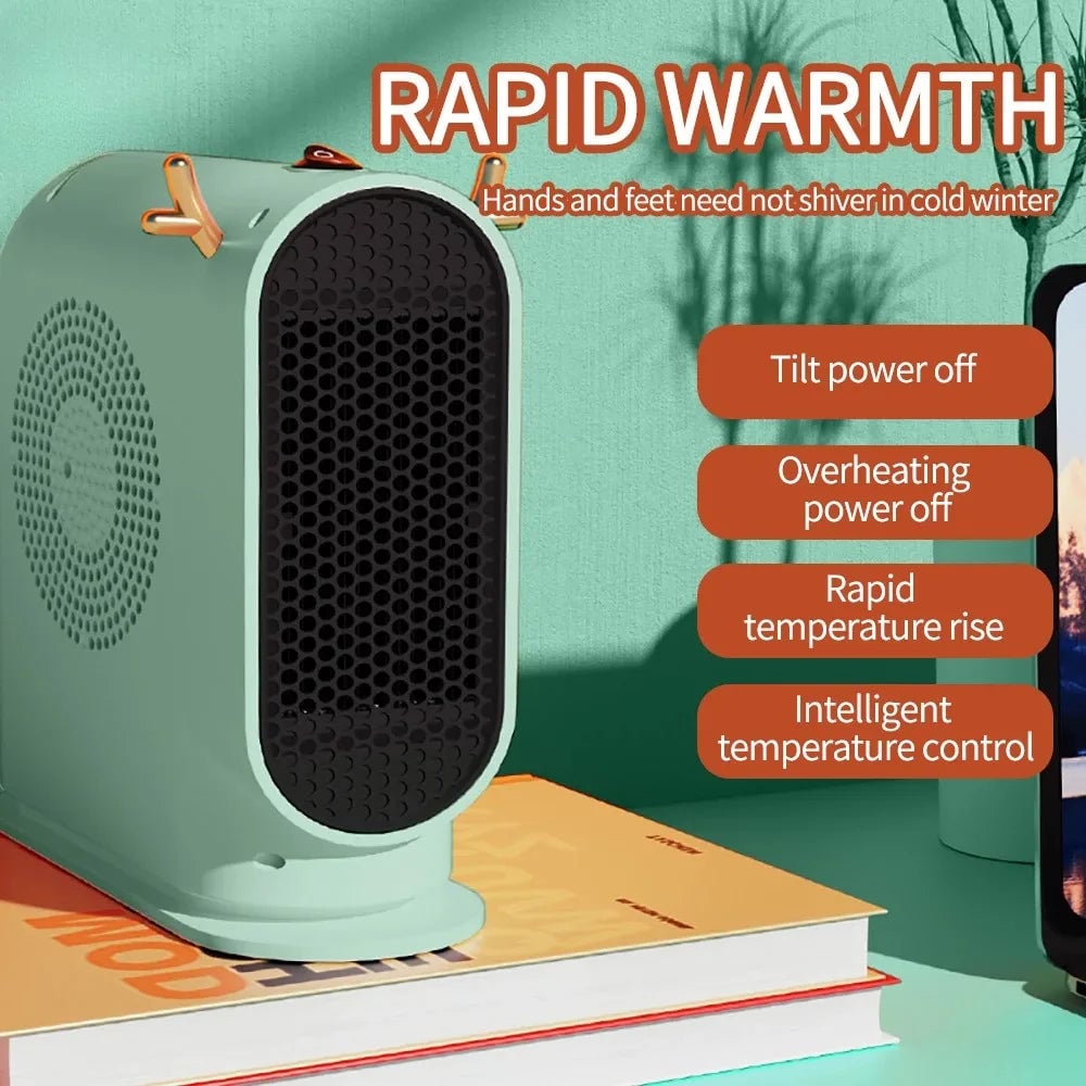 500W Desktop Electric Heater with Intelligent Thermostat Fan