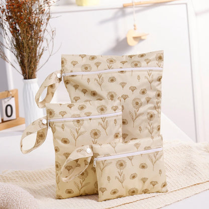 3PCS Recycled Fabric Waterproof Wet Dry Bags Portable Diaper Storage