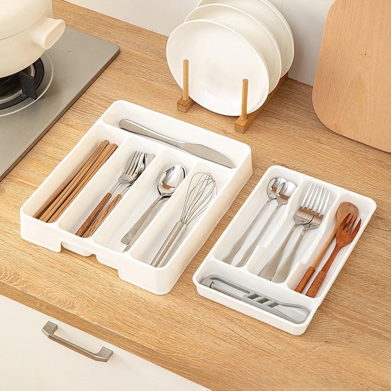 Adjustable Kitchen Drawer Organizer Divider Tray for Utensils
