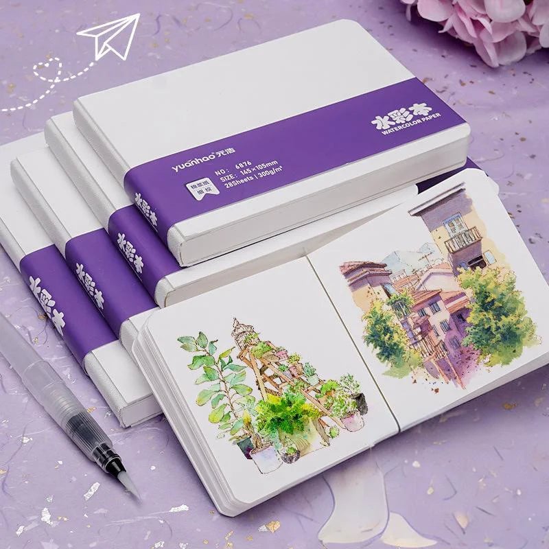 300GSM Watercolor Paper Book 50% Cotton Square Portable Sketch Pad