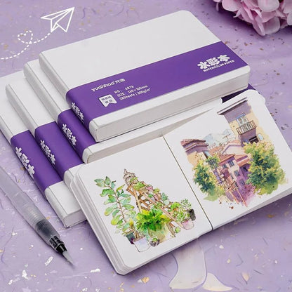 300GSM Watercolor Paper Book 50% Cotton Square Portable Sketch Pad