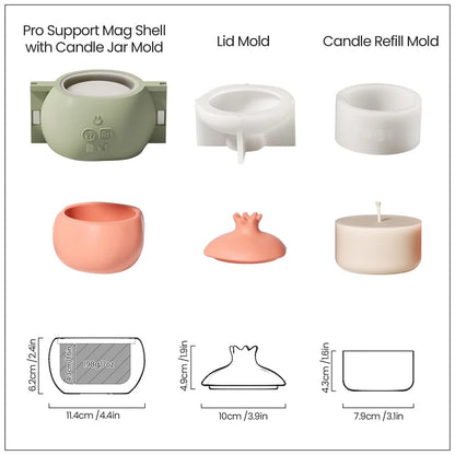Nicole Pomegranate Concrete Candle Jar Silicone Mold for Jesmonite DIY
