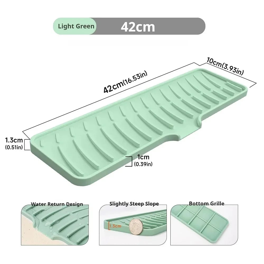Silicone Kitchen Sink Faucet Splash Guard Mat Countertop Protector