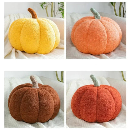 Orange Pumpkin Decorative Throw Pillow - Nordic Plush Sofa Cushion