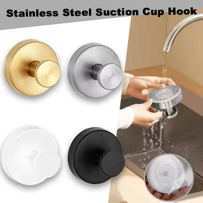 Reusable Stainless Steel Suction Cup Hook Waterproof Wall Mount