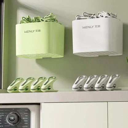 24/36-Piece Plastic Clothes Pins with Storage Basket - Laundry Pegs