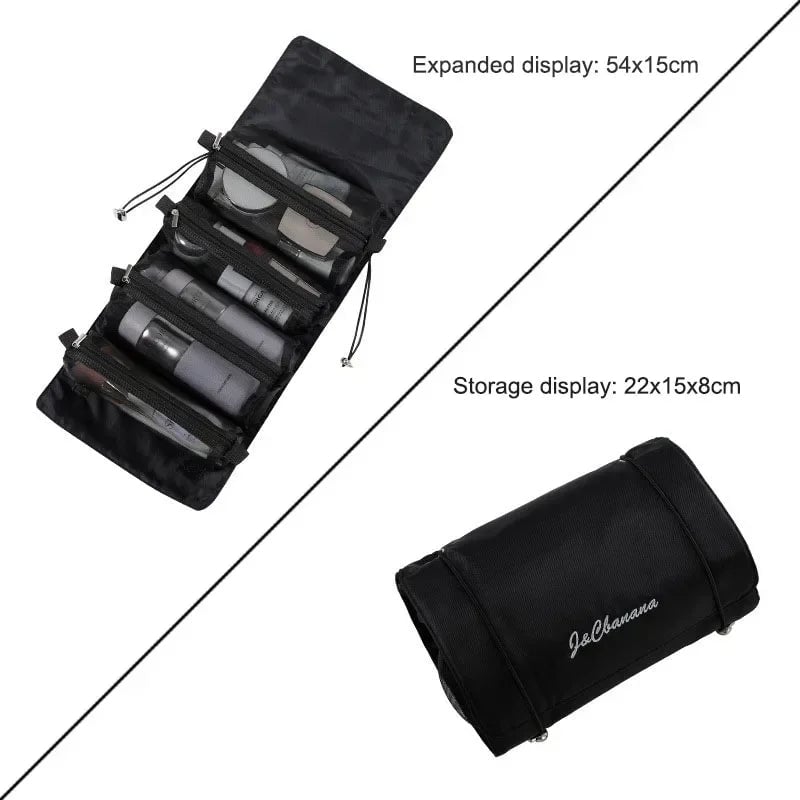 Large Capacity PU Leather Cosmetic Travel Organizer Bag - Portable
