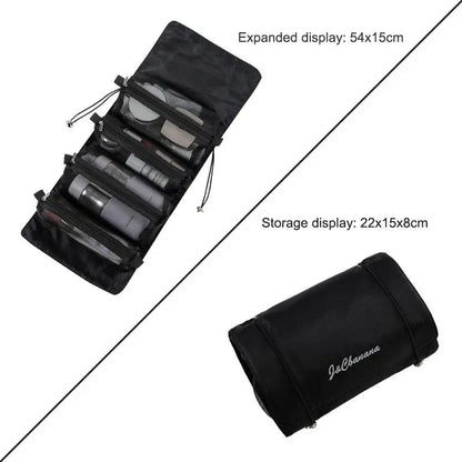 Large Capacity PU Leather Cosmetic Travel Organizer Bag - Portable