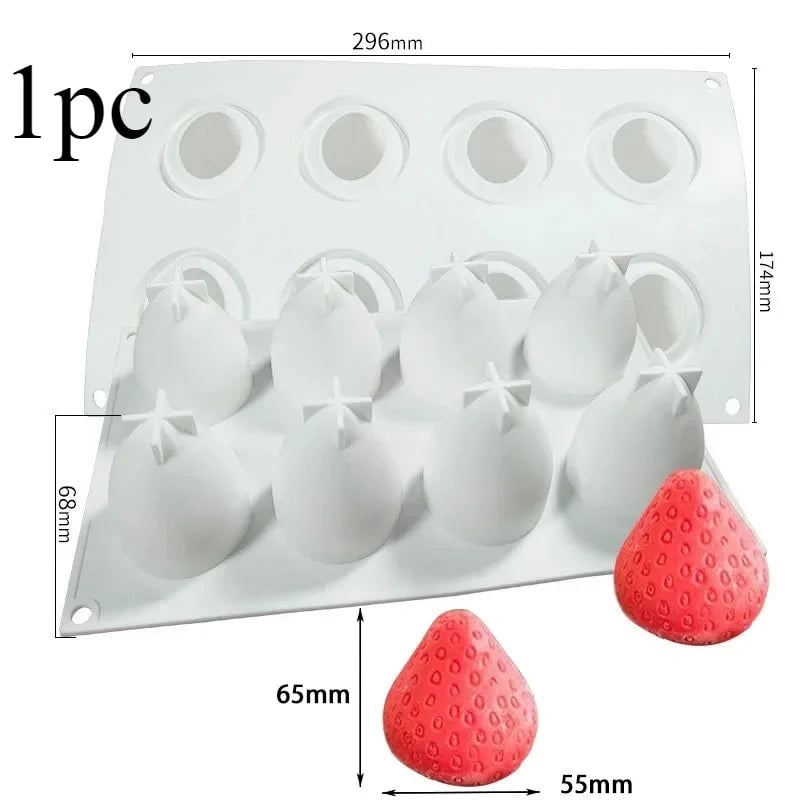 Silicone Mousse Cake Mold - Multi-Fruit Design Baking Tool