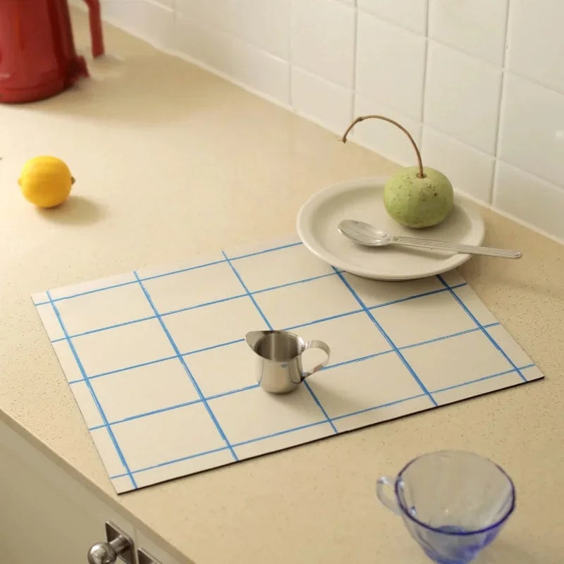 Diatomaceous Earth Kitchen Drain Mat - Absorbent Counter Placemat