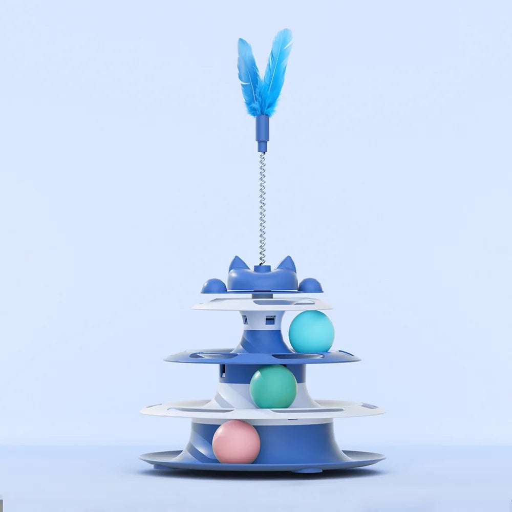 Interactive Cat Toy Set: Turntable, Teaser Wand & Balls for Cats