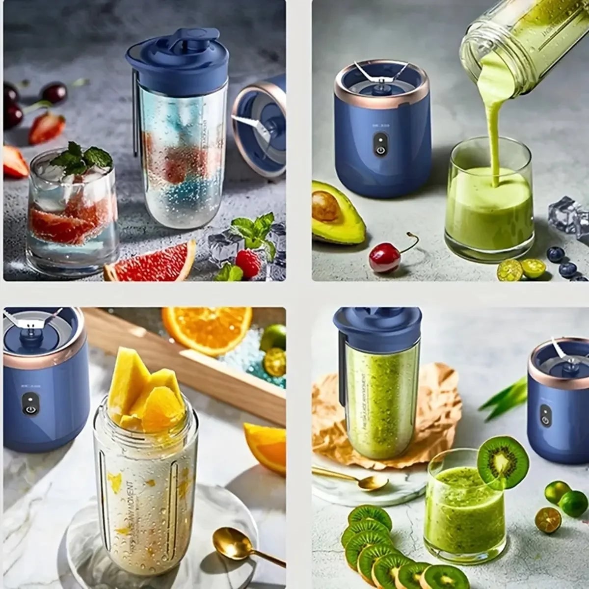 6-Blade Electric Portable Blender Bottle - Juice Smoothie Maker