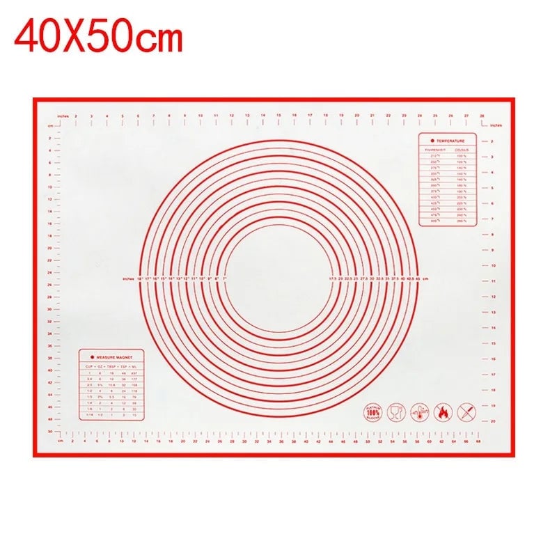 Silicone Non-Stick Baking Mat - Pizza Dough Kneading Pad Kitchen