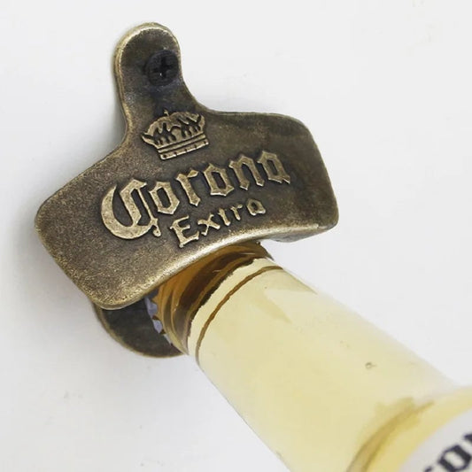 Zinc Alloy Wall Mount Bottle Opener with Screws - Professional Bar Tool