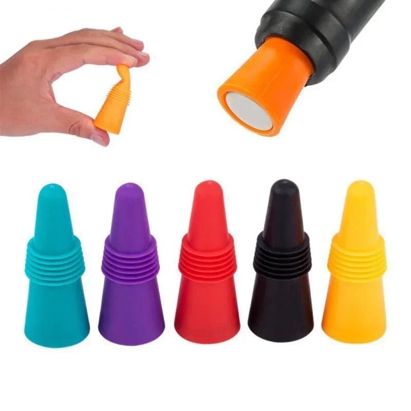 Silicone Wine Bottle Cap - Leak Proof Champagne Stopper Sealer