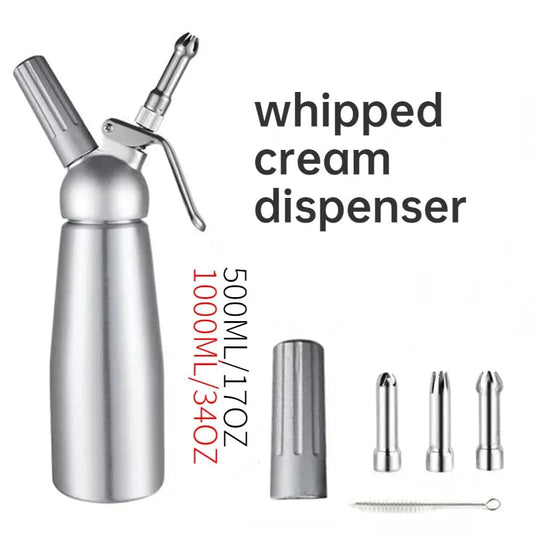 Professional Whipped Cream Dispenser 17oz/34oz Aluminum Siphon Gun