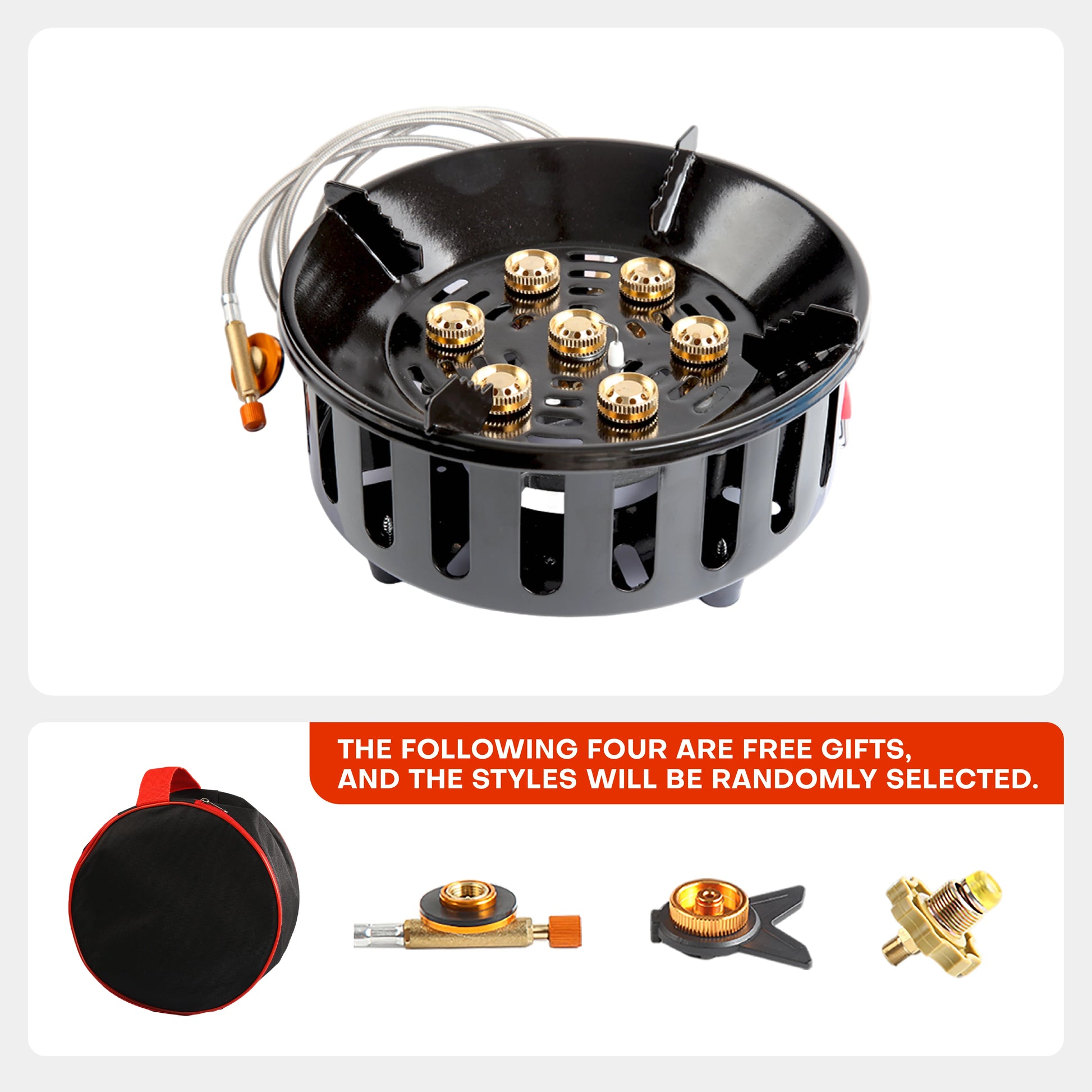 7-Core 19800W Portable Gas Camping Stove Electronic Ignition Windproof