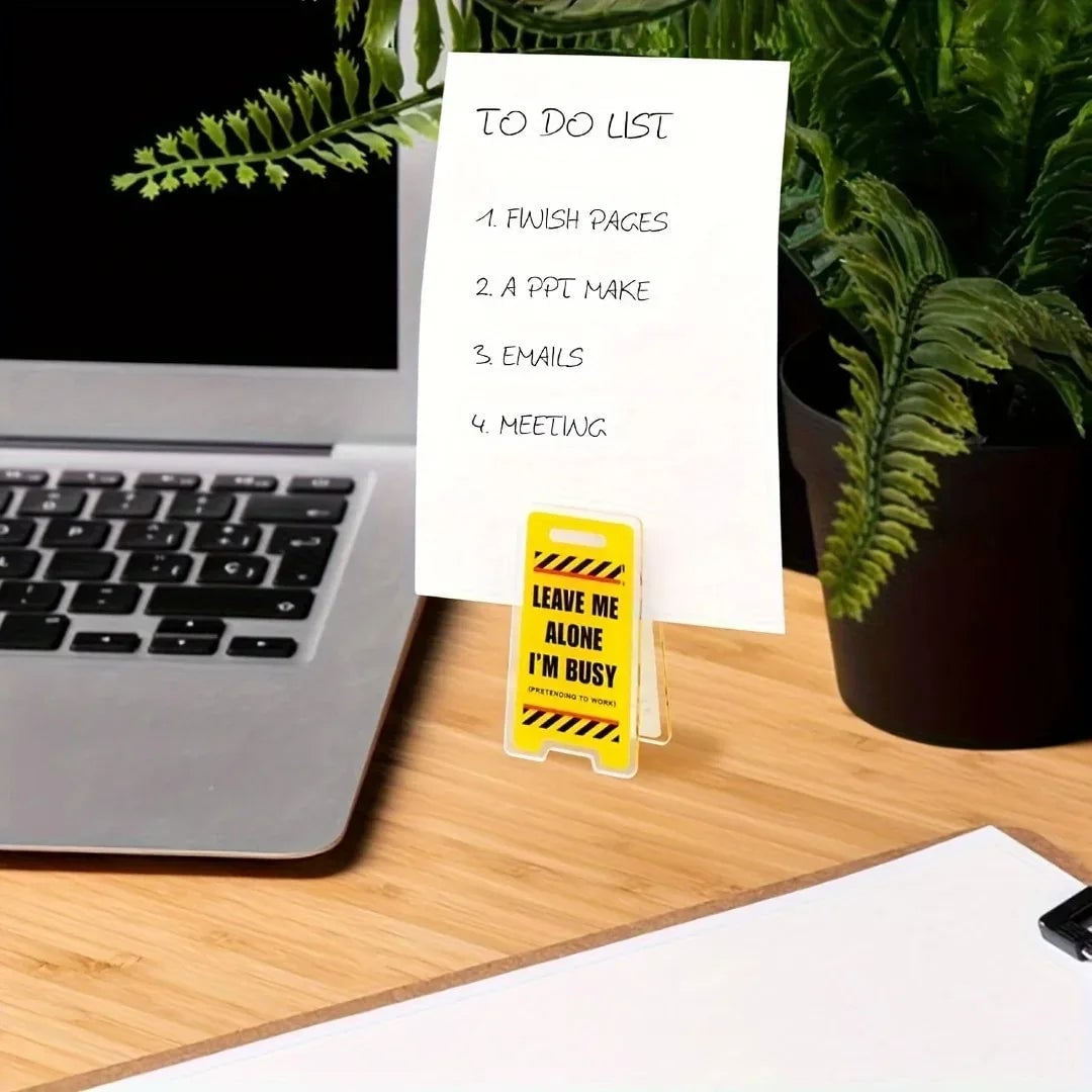 Acrylic Desk Sign Leave Me Alone I'm Busy - Office Humor Decor Gift