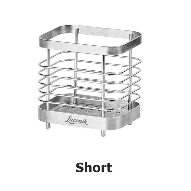 Stainless Steel Kitchen Utensil Holder - Counter Cutlery Organizer