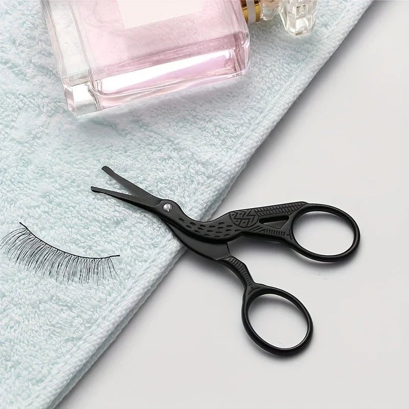 Stainless Steel Round Head Nose Hair Scissors - Stork Type Beauty