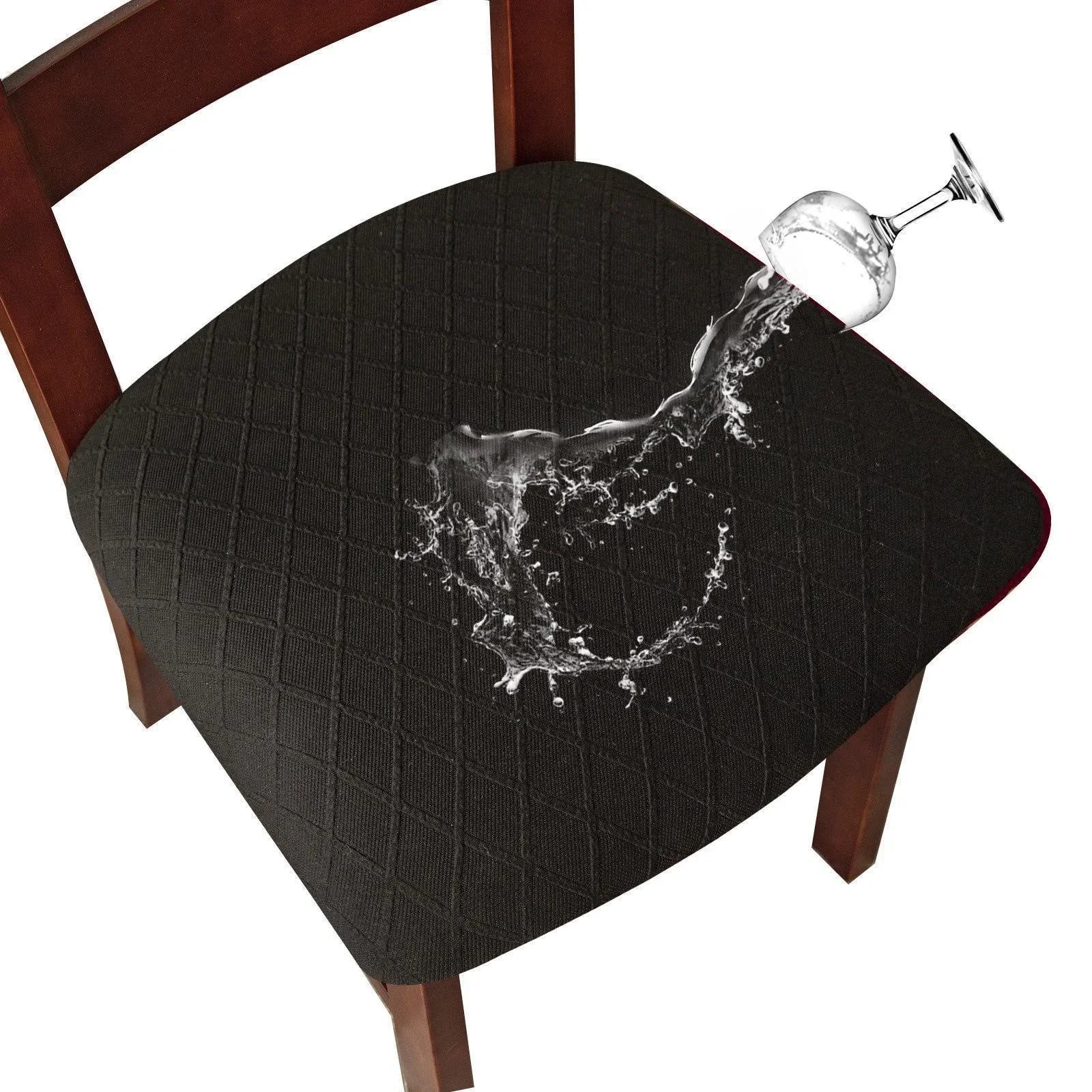 Waterproof Elastic Dining Chair Seat Covers - Removable Washable