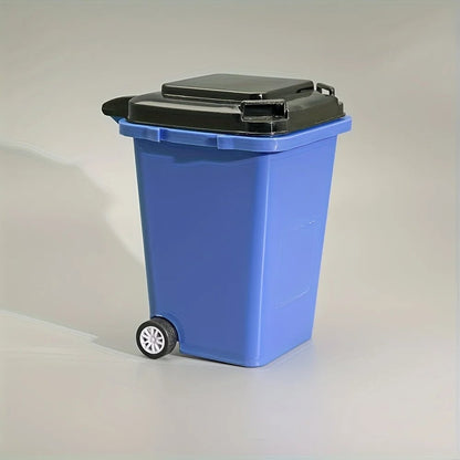 Mini Office Desk Organizer with Trash Bin & Pen Holder Storage
