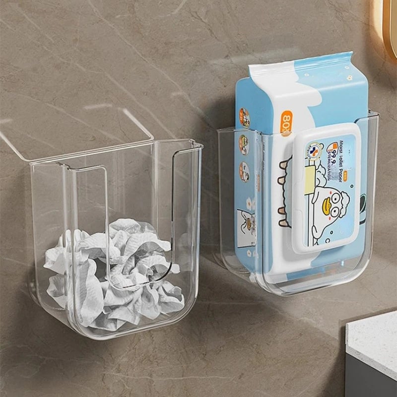 Wall-Mounted Punch-Free Wet Wipe Dispenser Storage Box Kitchen Bath