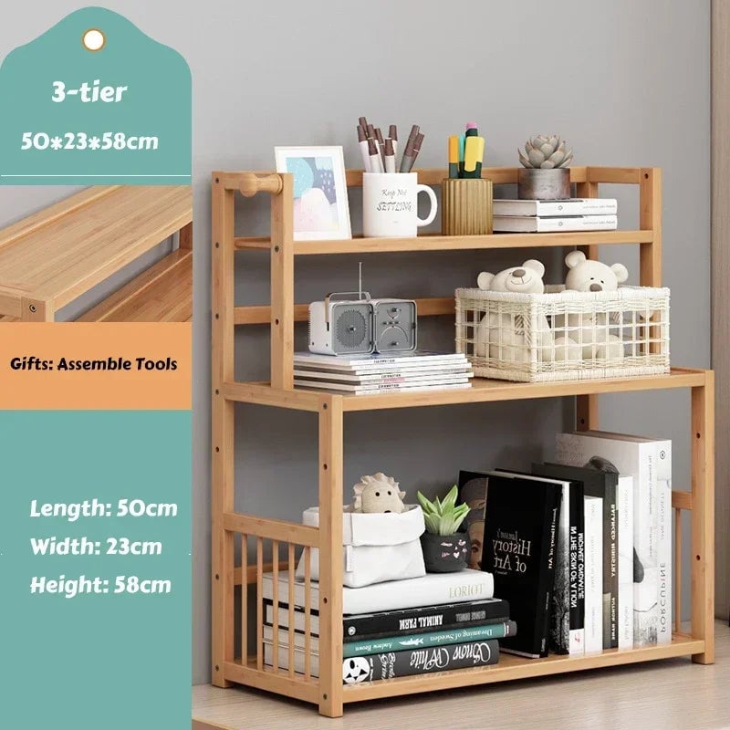 Wooden 3 Tier Bookshelf Storage Shelves Magazine Organizer Rack