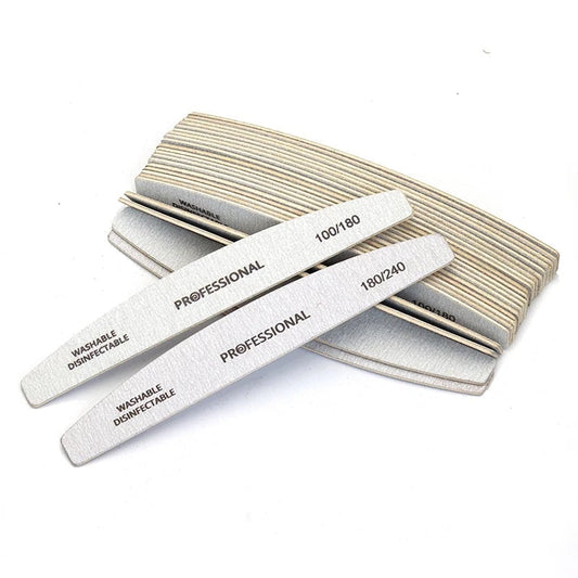 10pcs Wooden Nail Files 100/180/240 Grit Emery Board Manicure Set