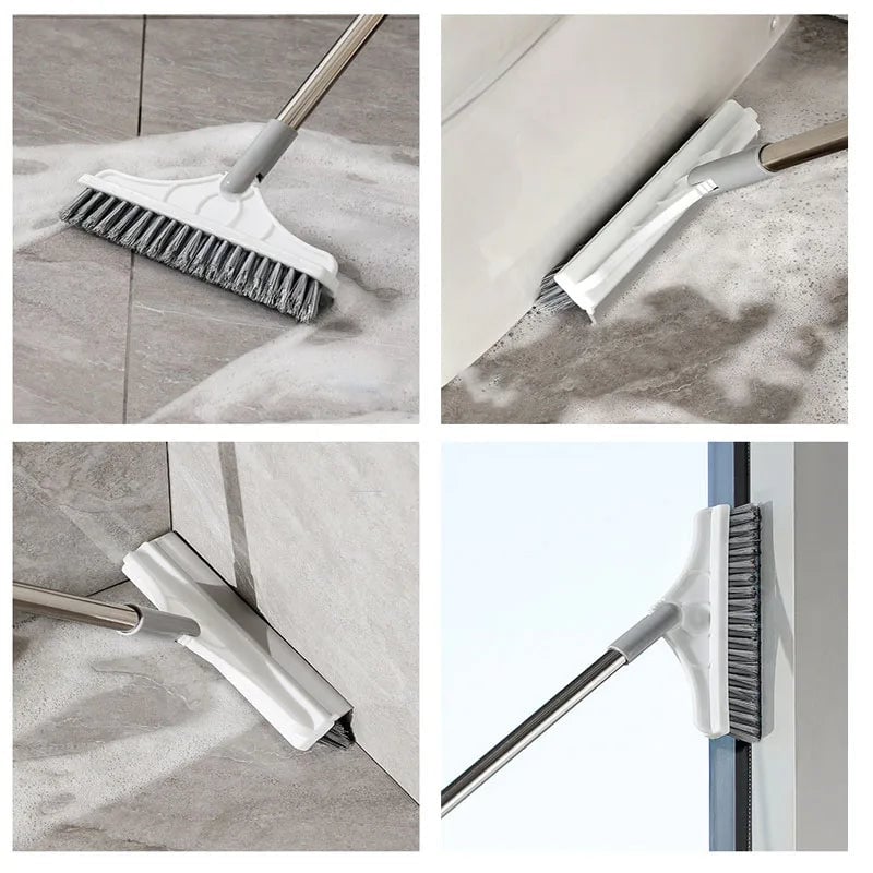 Long Handle Bathroom Floor Brush - Tile Grout & Seam Cleaning Tool