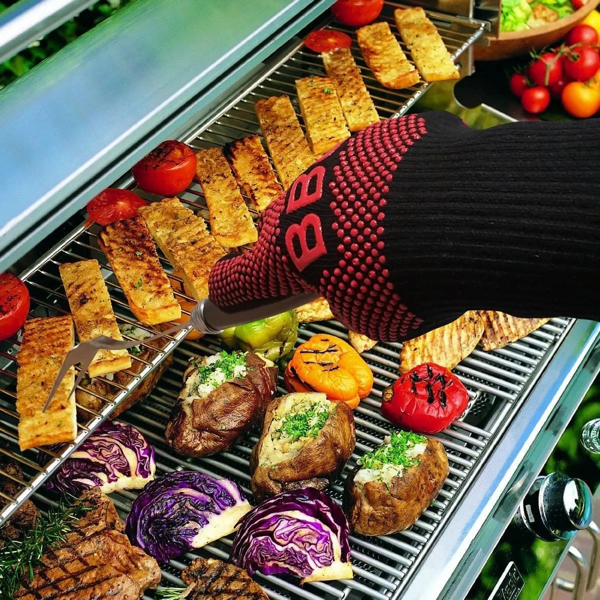 800°F Heat Resistant Oven Gloves - Fireproof BBQ Baking Mitts