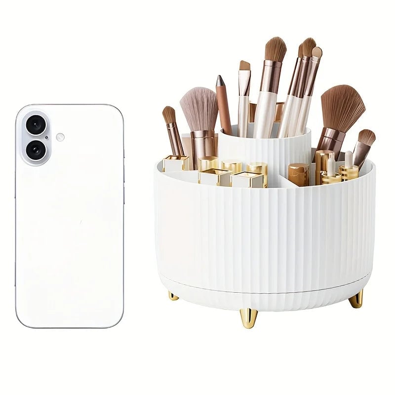 5-Slot 360° Rotating Desktop Pen Holder - Office Pencil Organizer