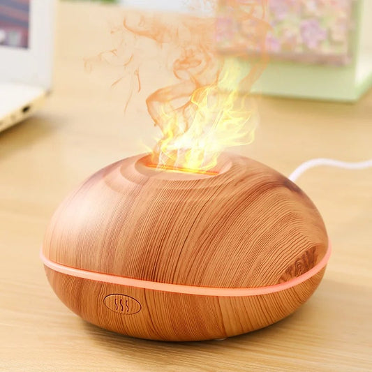 Flame Essential Oil Diffuser with Colorful LED Lights & Aromatherapy