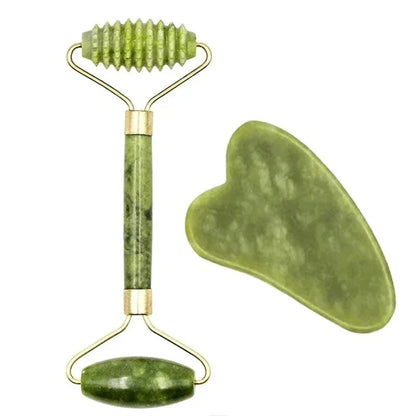Natural Jade Roller Gua Sha Massager Face Neck Body Eye Care Tool